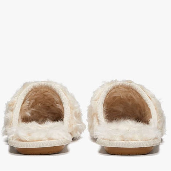 Kate Spade Cream Shearling Mule Slippers Womens 6 Cozy Warm Soft Loungewear - Picture 8 of 8